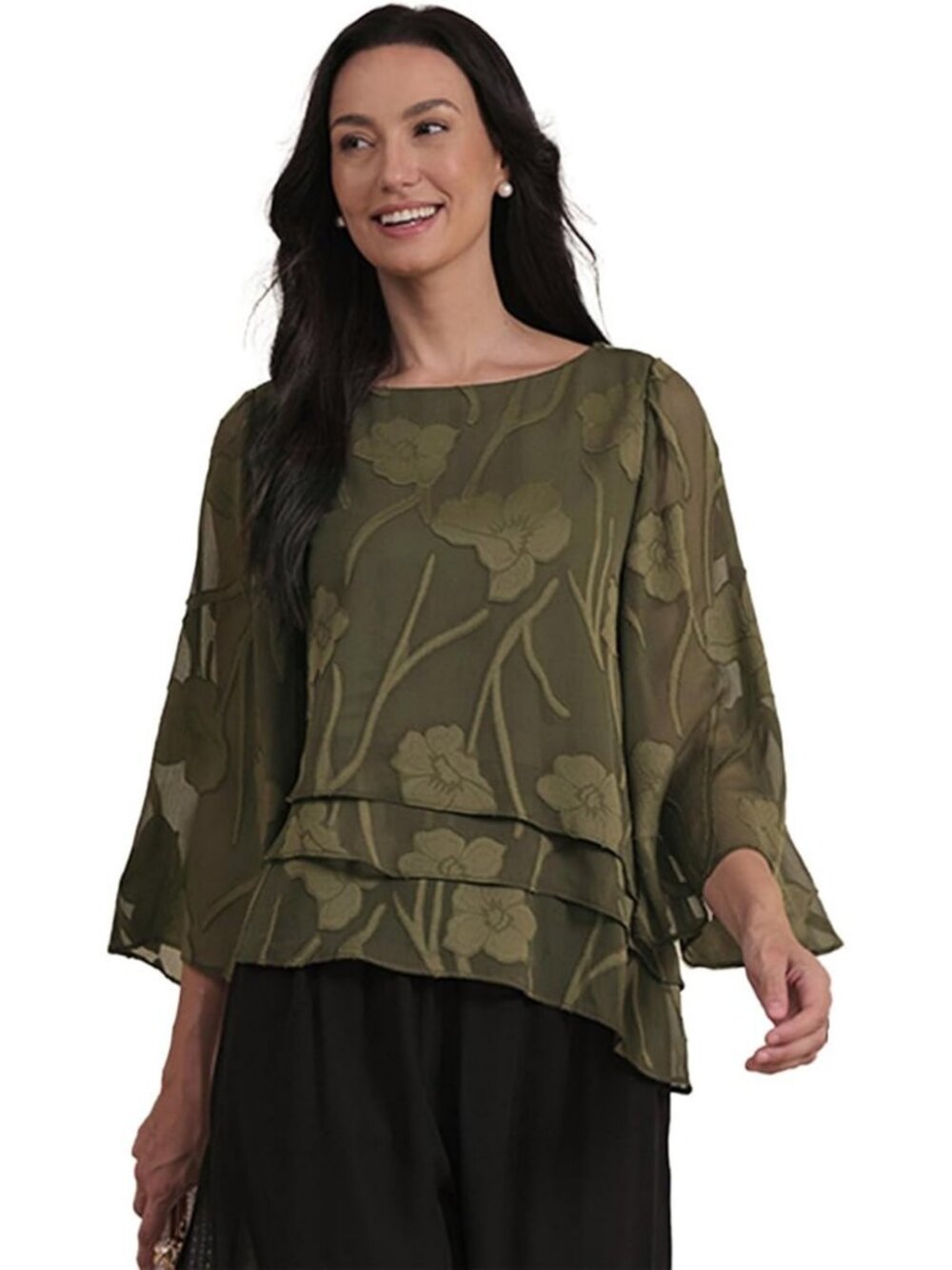 Floral Chiffon Blouse for Women | Dressy Formal & Business Casual Top